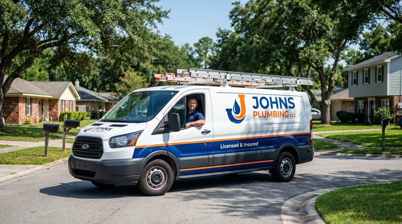 Johns Plumbing LLC service van in Menomonee Falls, WI